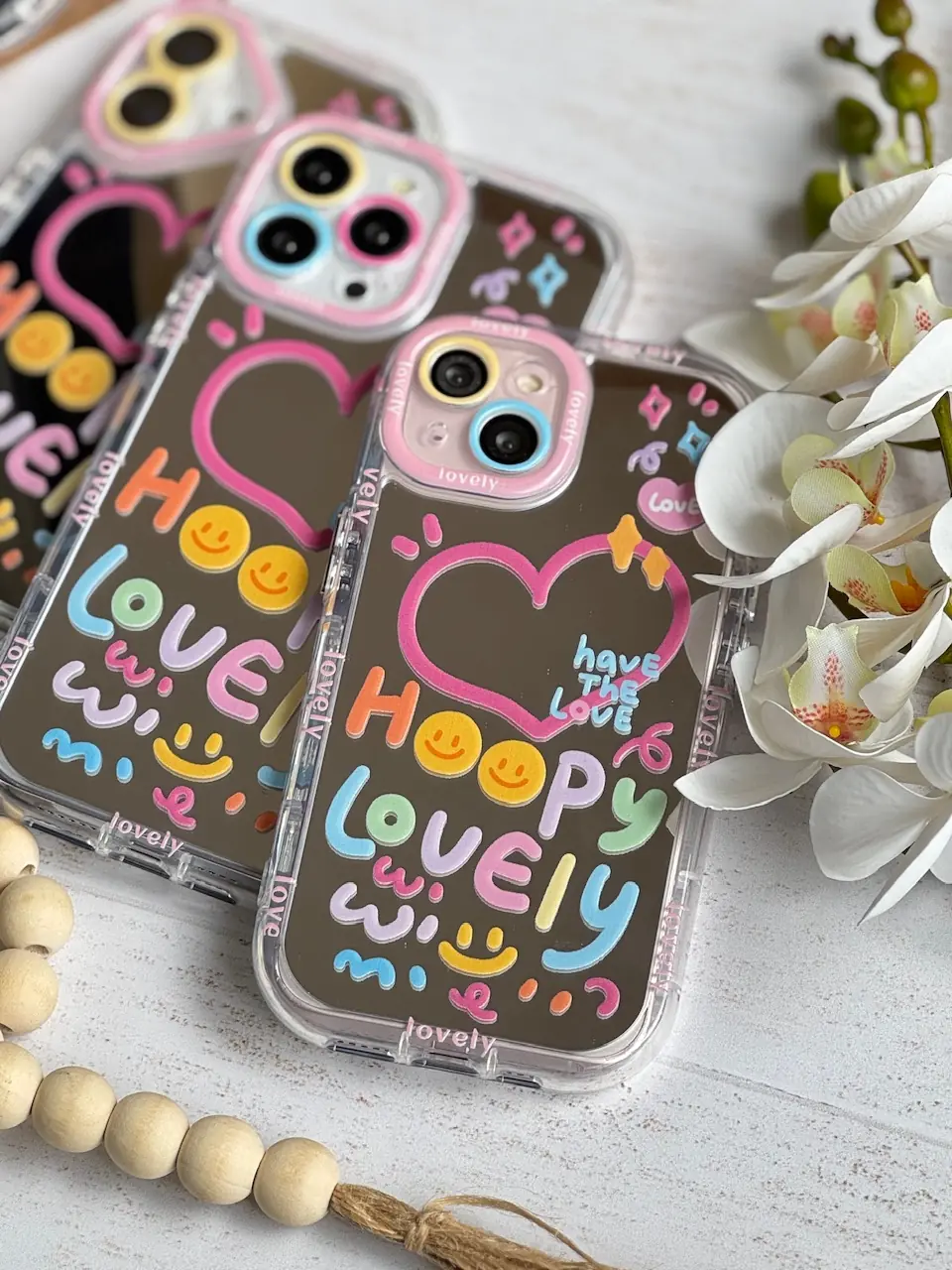 قاب هپی لاولی آینه ای آیفون و اندروید (کدC1972)