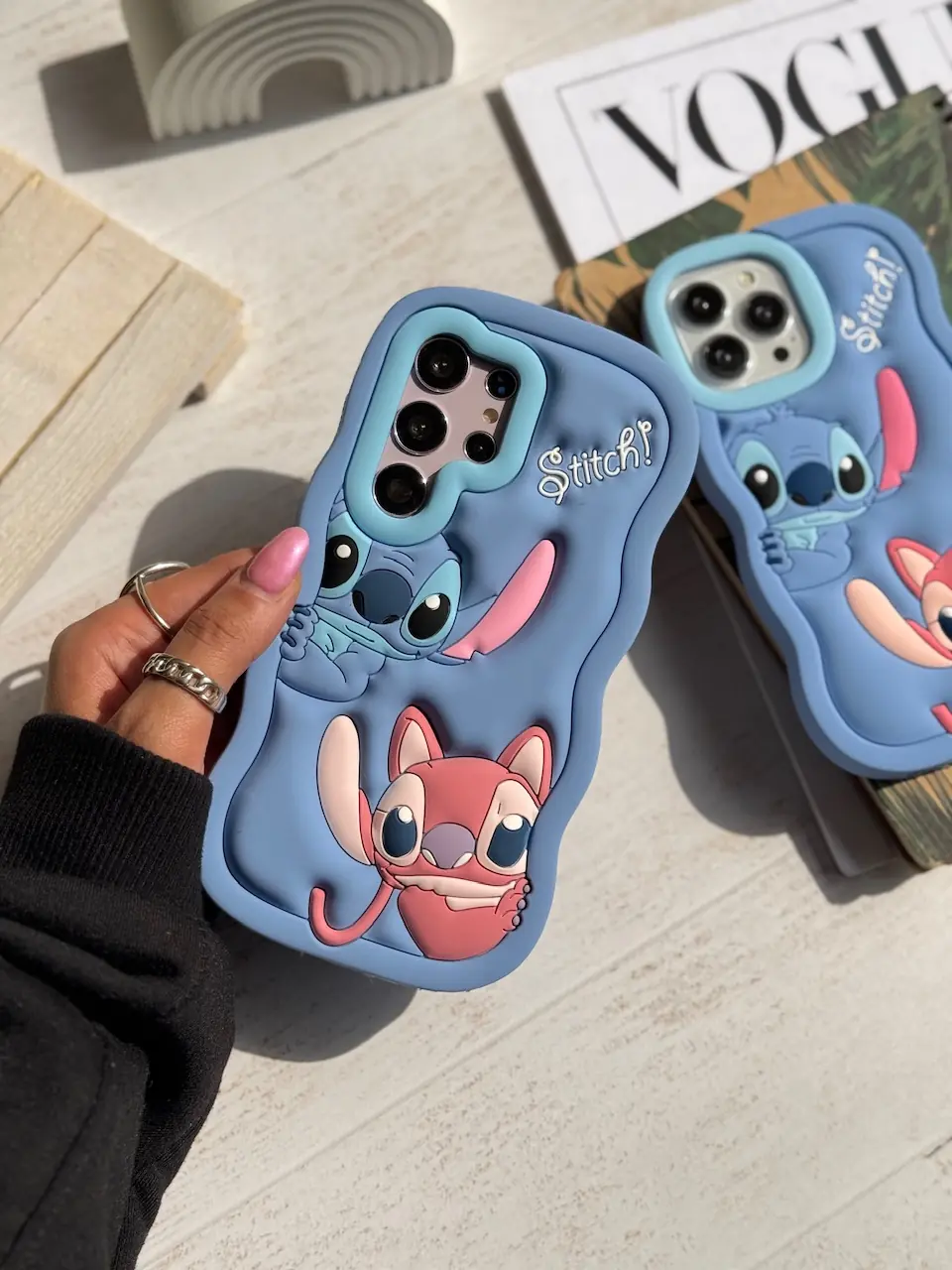 قاب سیلیکونی Stitch Couple (کدC1970) - تصویر 2