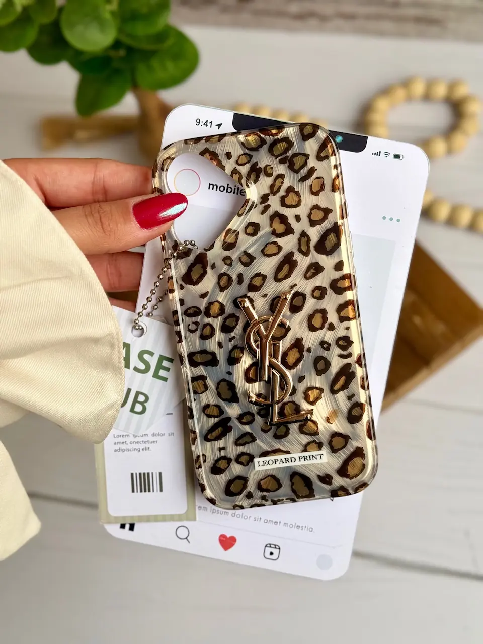 قاب yves saint laurent leopard (کدC2166)