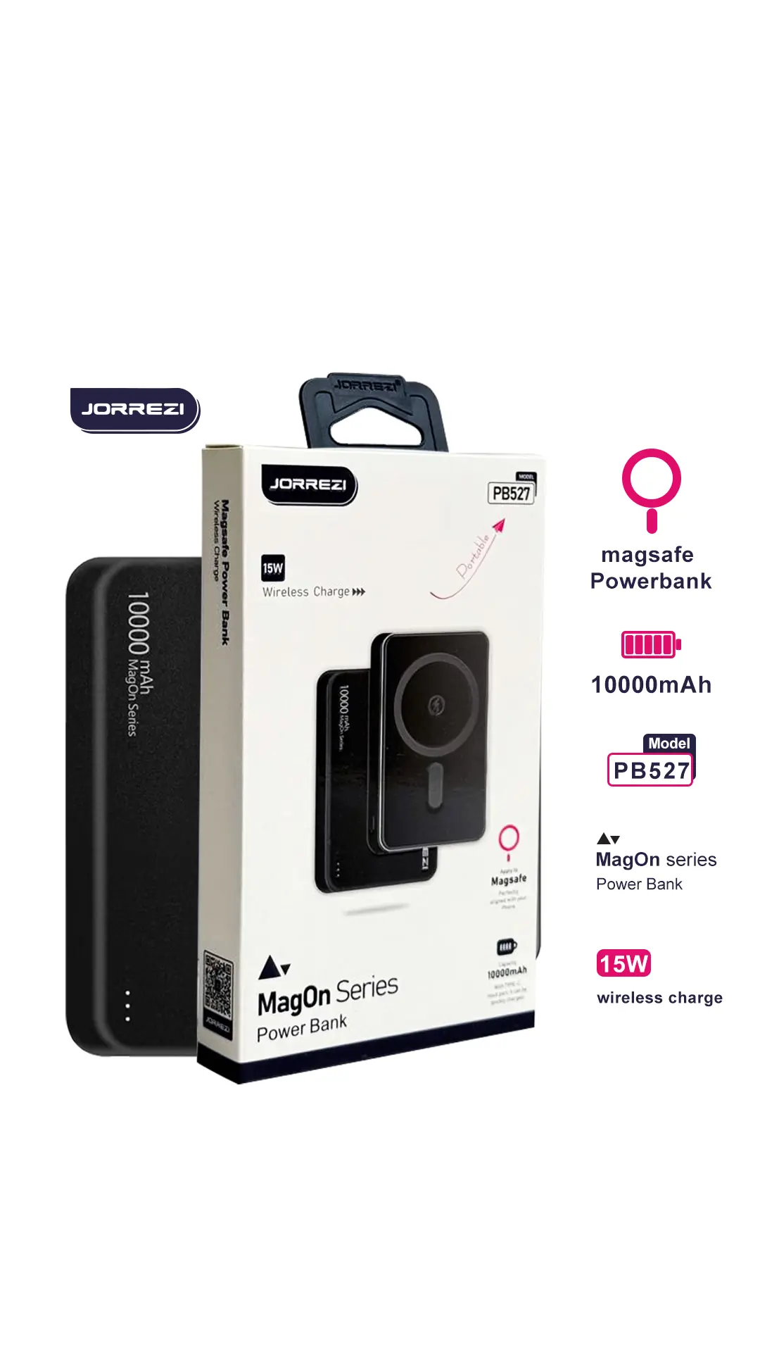 پاور بانک 10 هزار MagOn Series برند JORREZI (کدB9016) - تصویر 6